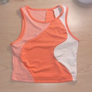 Orange mixed cropped tank top